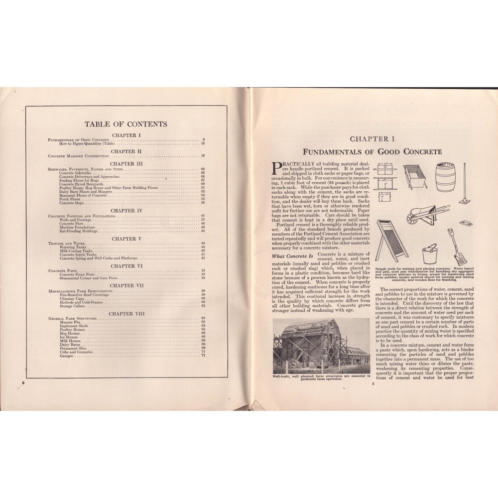 Vintage Permanent Farm Construction Concrete Masonry Illustrated Booklet Guide - Picture 3 of 3